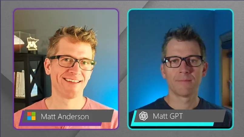 Cohosts Matt Anderson and Matt GPT side by side